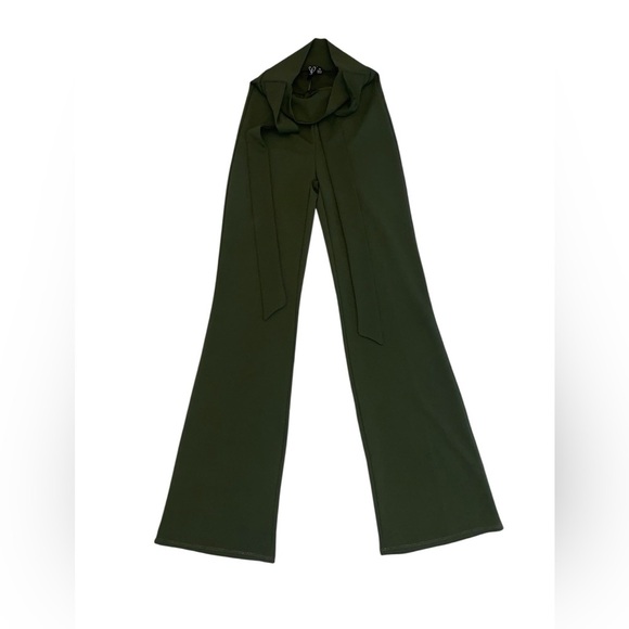 Windsor High-Waist Green Wide-Leg Pants - Picture 11 of 14